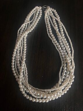 Vintage 6-Strand White Pearl Necklace